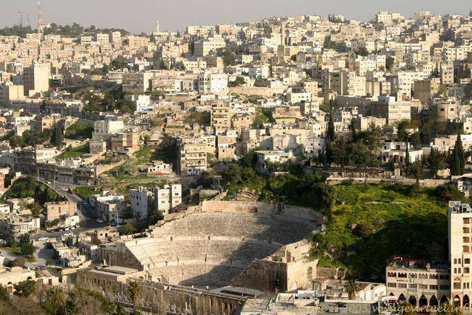 Panorama do teatro romano da Cidadela, Amman - Jordania