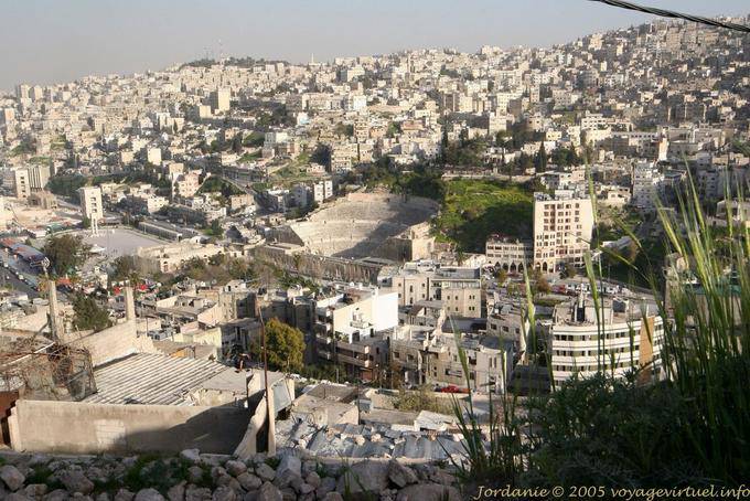 Amman, da cidade e do teatro visto a partir da Cidadela - Jordania