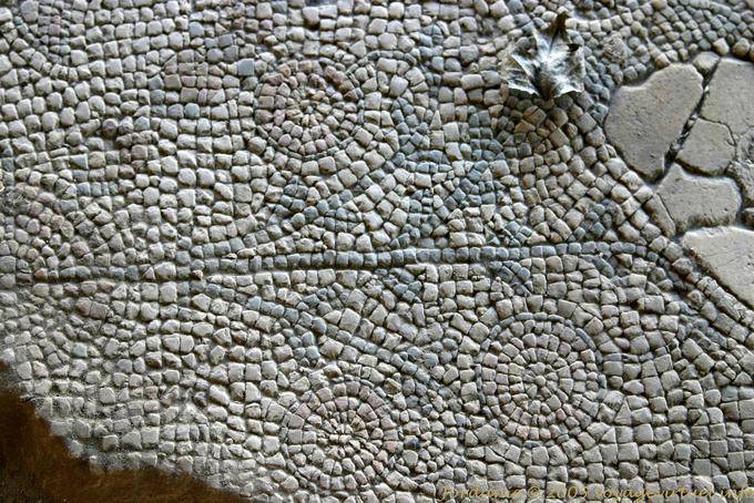 Igreja da Virgem: solo composto de mosaicos geométricos, Madaba - Jordania