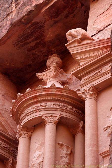 O topo da urna, El-Khazneh (Tesouro), Petra - Jordania
