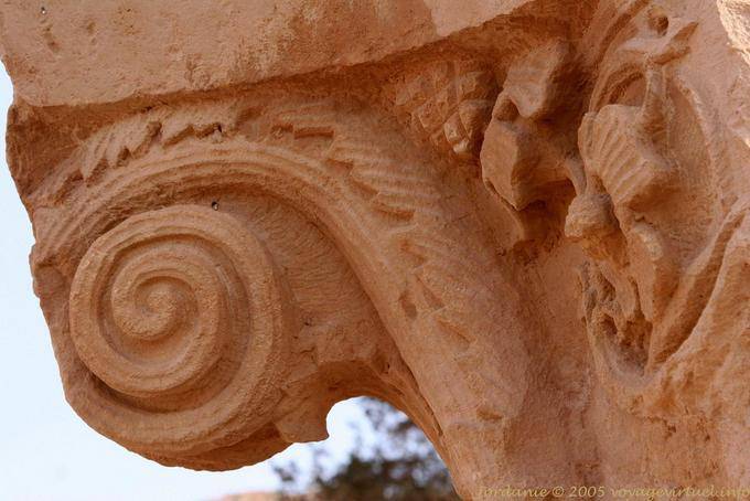Decoração de capital Coluna, Grande Templo Petra Cidade Baixa - Jordania