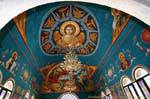 Pinturas no teto e as paredes da Igreja Ortodoxa de Betânia, Jordania.