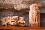 Esculturas nabateus expostas no Museu de Petra Cidade Baixa, Jordania.