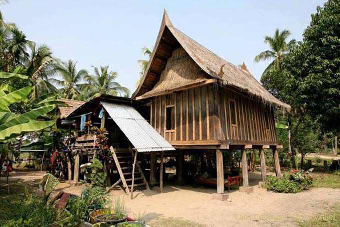 Casa tradicional Don Khon, Khone Ilha, Laos