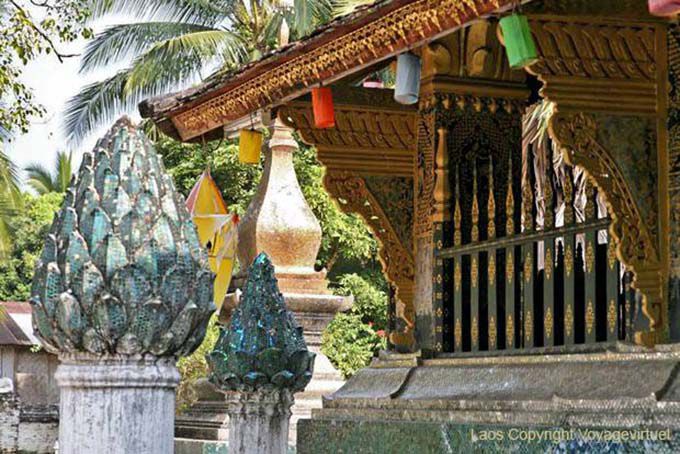 Espelhando flores de lótus, Wat Xieng Thong, Luang Prabang, Laos