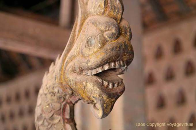Cabeça Naga, Wat Si Saket, Vientiane, Laos