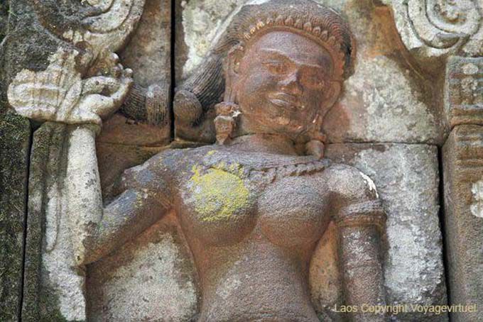 Close-up em deusa, Wat Phou, Laos