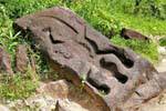Crocodilo Escultura recesso Wat Phou, Laos.