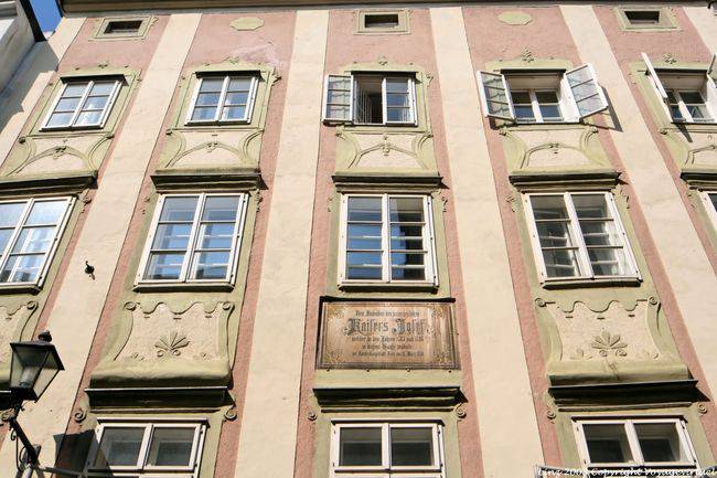 Decoração de fachada, Altstadt, Hofberg, Linz - Áustria