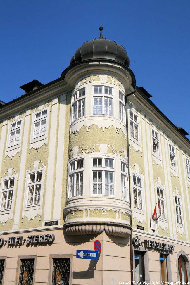 Klammstrasse, esquina do prédio, Linz - Áustria
