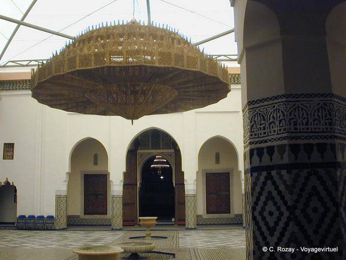 Arte moura Pátio, Dar M'nebhi, Museu de Marrakech - Marrocos