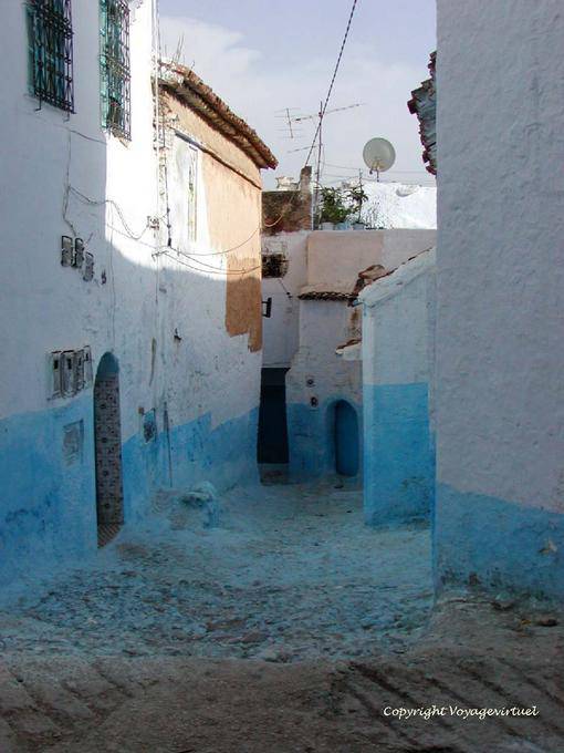 Rua pintado de azul, Chefchaouen - Marrocos