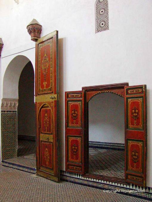 História de portas no Pavilhão Privada, Bahia Palace, Marrakech - Marrocos