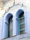 Janelas mouros, arquitetura, Chefchaouen, Marrocos.