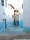 Rua pintado de azul, Chefchaouen, Marrocos.