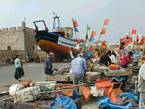 Preparação de pesca e passeios de barco docas, Essaouira, Marrocos.