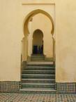 A entrada para o túmulo de Moulay Ismail, Meknes, Marrocos.