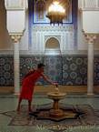 Mausoléu de Moulay Ismail, arquitetura de interiores, Meknes, Marrocos.