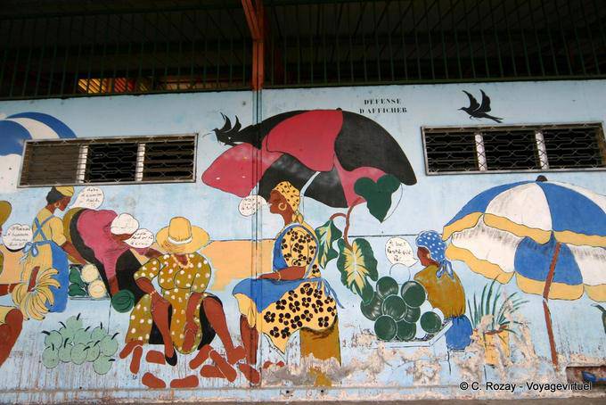 Mural no mercado coberto, Le Robert - Martinica