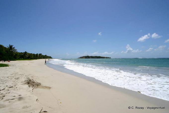 Ilet Cabrits da praia de Grande-Terre, Pointe des Salines - Martinica