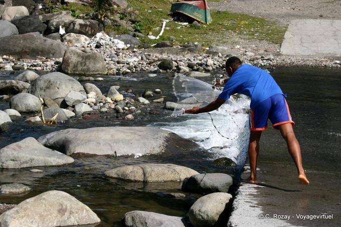 Pesca no falcão em Potiche Rio, Grand'Riviere - Martinica