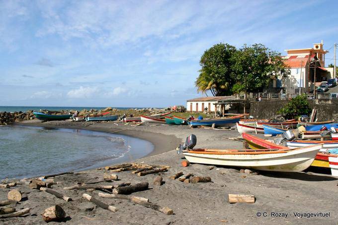 A praia do porto, a equipa da cidade do mundo, Grand'Riviere - Martinica