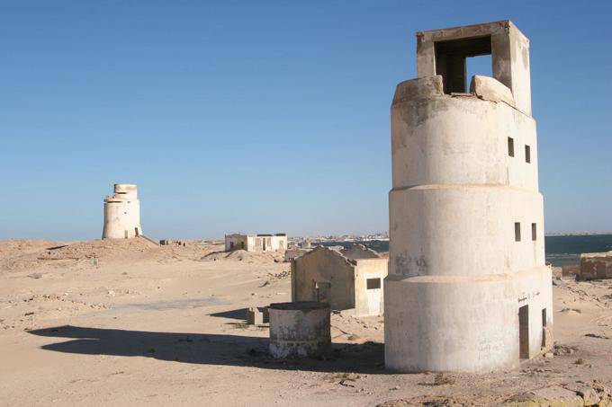 Visão geral Fort, Nouadhibou, na Mauritânia