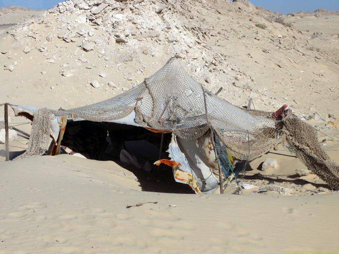 Tenda no deserto, Nouadhibou, na Mauritânia