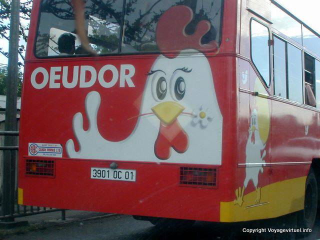 Oeudor, a publicidade na traseira de um ônibus, Maurícias.