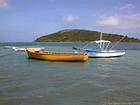 Pequenos barcos, Le Morne, Maurícias.