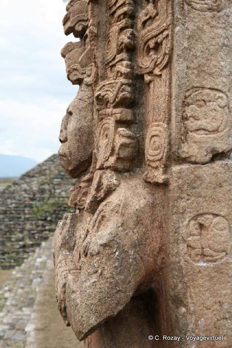 Rei B'alam Ya Acal (Zots Choj Muan), perfil vista, Tonina - México