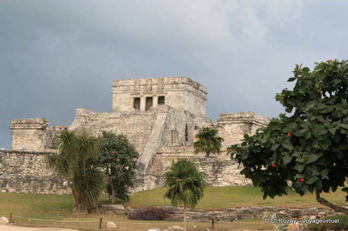Panorama do castelo, local, Tulum - México