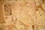 Detalhe de um painel de estuque, baixo-relevo do Templo XIV, Palenque, México.