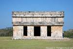 A frente da Casa do Turtles, Uxmal, México.