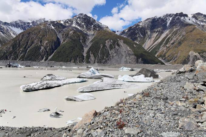 Ice solta de geleira de Tasman Lake, Canterbury - Nova Zelândia