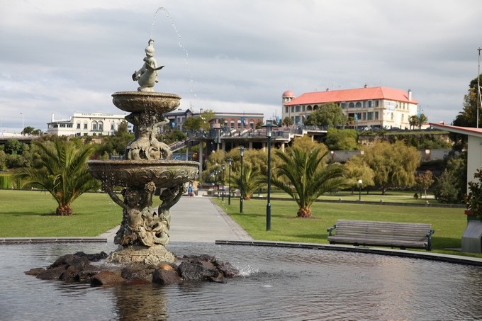 Fonte no Caroline Bay Park, Timaru, Canterbury - Nova Zelândia