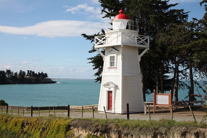 Farol em Caroline Bay, Timaru, Canterbury - Nova Zelândia