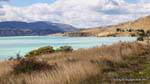 Landscape, Lake Aviemore, Canterbury, Nova Zelândia.