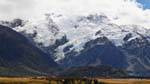 Tensões Glacial, Mount Cook Road, Canterbury, Nova Zelândia.
