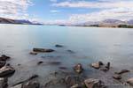 Paisagem de Lake Tekapo, Canterbury, Nova Zelândia.