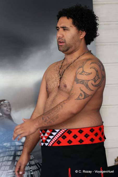 Maori tatuagem, Whakarewarewa Maori show, Rotorua - Nova Zelândia