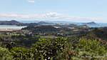 Panorama das alturas do peninsula, Coromandel, Nova Zelândia.
