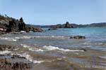 Whitikau rochas, Oakura Bay, Northland, Nova Zelândia.