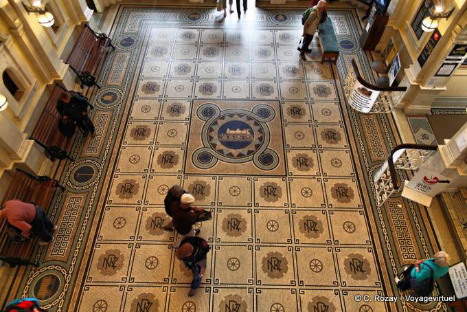 Piso de mosaico da reserva de quarto, Ferroviária Dunedin, - Nova Zelândia