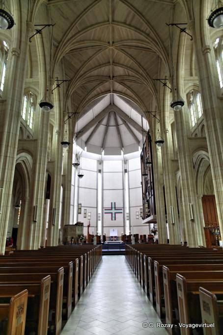 O coro e seus Plexiglas cruzadas, Dunedin, Catedral de St Pauls - Nova Zelândia