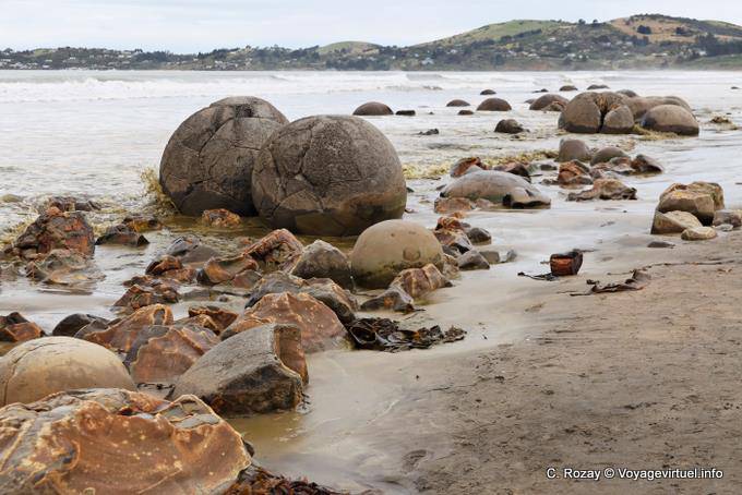 Bolas Casal, Pedregulhos Moeraki Scenic Reserve, Otago - Nova Zelândia