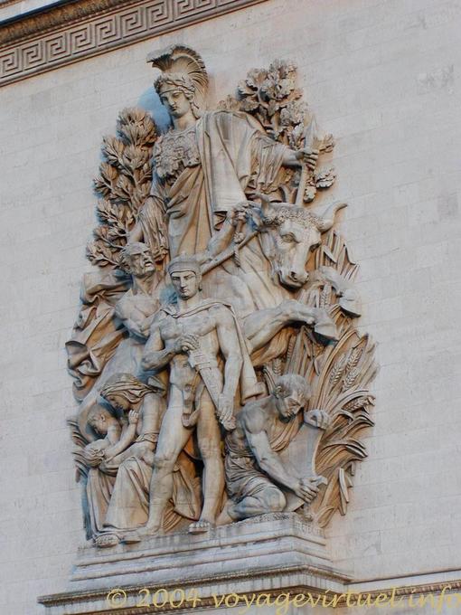 Detalhe do Arco do Triunfo, Paris, França