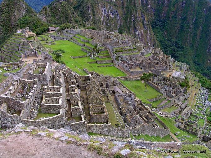 Machu Picchu, vista panorâmica da área residencial -Peru