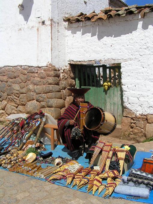 Artisan Inca e instrumentos musicais andinos, Chinchero -Peru
