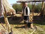 Homem Traje Aymaras, Lago Titicaca, Peru.